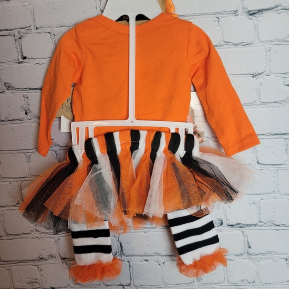NWT Baby Essentials Size 3M Orange Pumpkin Tutu Costume - Picture 3 of 5